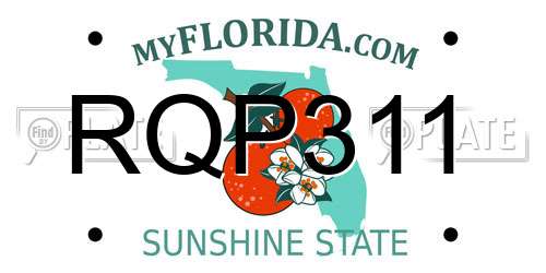 RQP311 Florida License Plate
