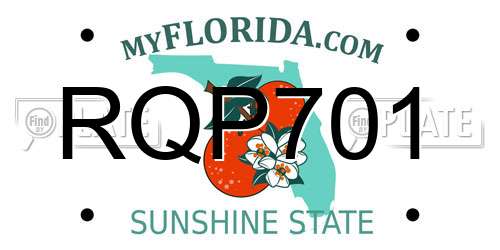 RQP701 Florida License Plate
