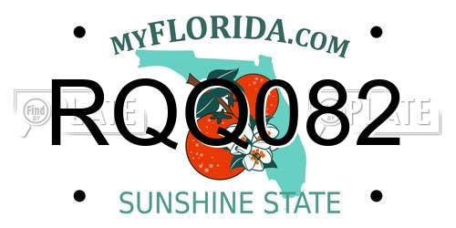 RQQ082 Florida License Plate