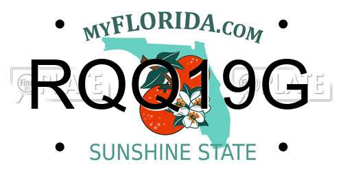 RQQ19G Florida License Plate