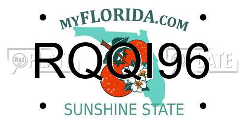 RQQI96 Florida License Plate