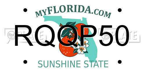 RQQP50 Florida License Plate