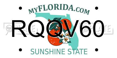 RQQV60 Florida License Plate