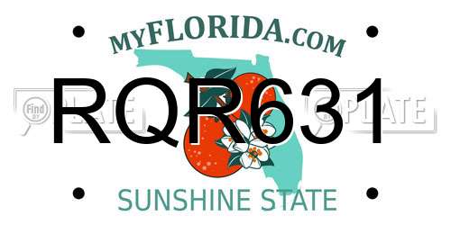 RQR631 Florida License Plate