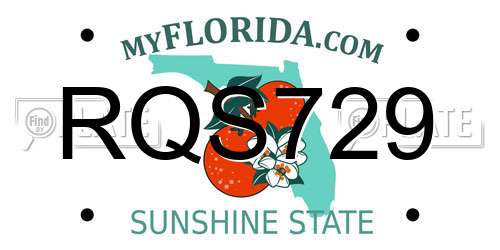 RQS729 Florida License Plate