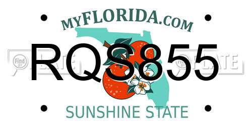 RQS855 Florida License Plate