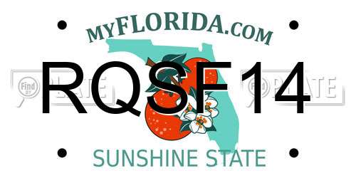 RQSF14 Florida License Plate