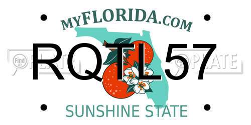 RQTL57 Florida License Plate