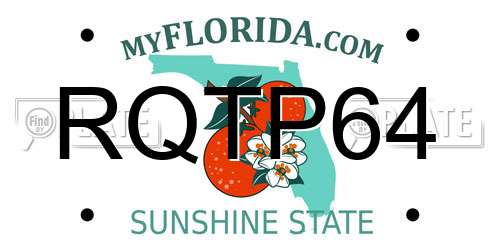 RQTP64 Florida License Plate