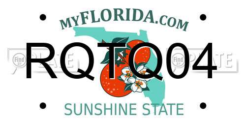 RQTQ04 Florida License Plate