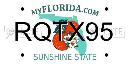 RQTX95 Florida License Plate