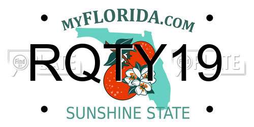 RQTY19 Florida License Plate
