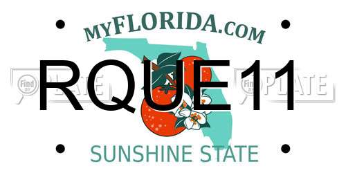 RQUE11 Florida License Plate