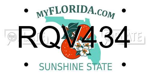 RQV434 Florida License Plate