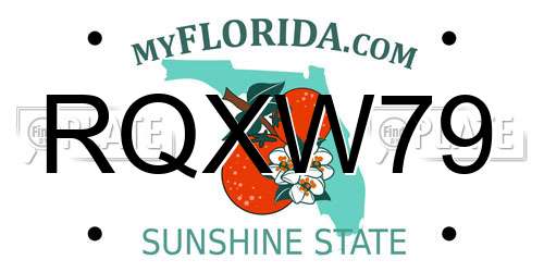 RQXW79 Florida License Plate