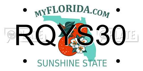 RQYS30 Florida License Plate