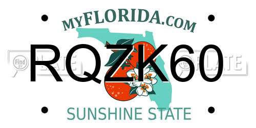 RQZK60 Florida License Plate