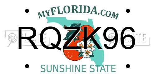 RQZK96 Florida License Plate