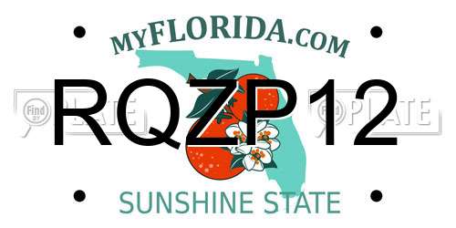 RQZP12 Florida License Plate