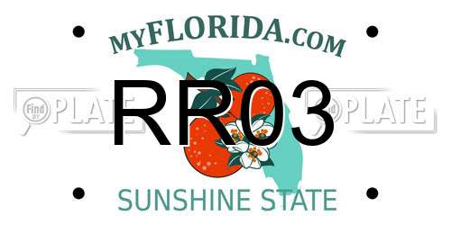 RR03 Florida License Plate