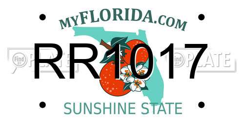 RR1017 Florida License Plate