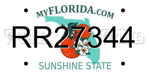 RR27344 Florida License Plate