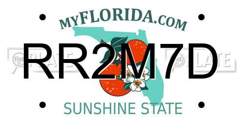 RR2M7D Florida License Plate