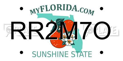 RR2M7O Florida License Plate
