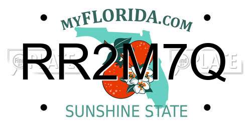 RR2M7Q Florida License Plate