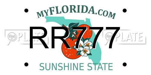 RR777 license plate in FL state