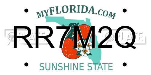RR7M2Q Florida License Plate