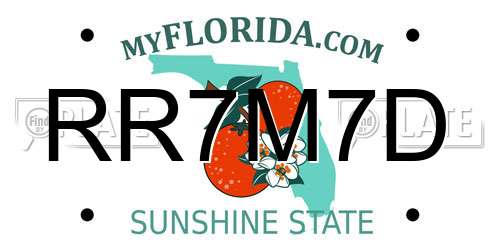 RR7M7D Florida License Plate