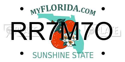 RR7M7O Florida License Plate