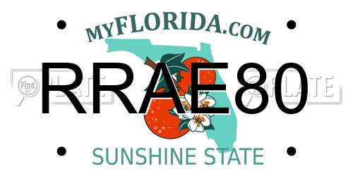 RRAE80 Florida License Plate