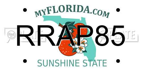 RRAP85 Florida License Plate
