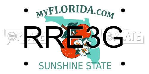 RRE3G Florida License Plate