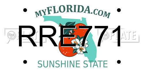 RRE771 Florida License Plate