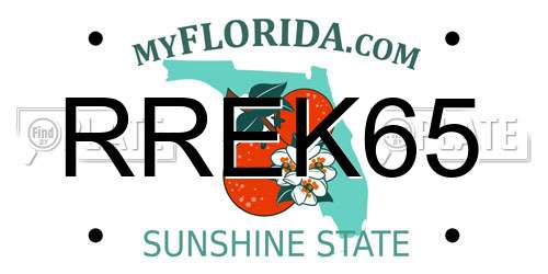 RREK65 Florida License Plate