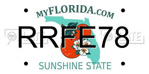 RRFE78 Florida License Plate