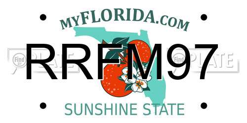 RRFM97 Florida License Plate