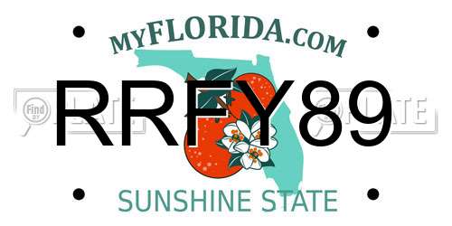 RRFY89 Florida License Plate