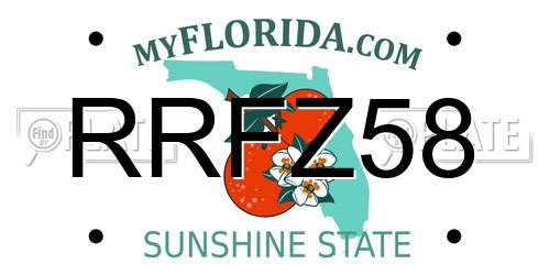 RRFZ58 Florida License Plate