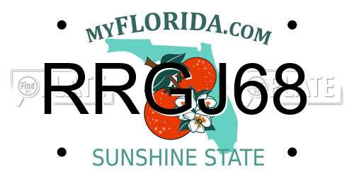 RRGJ68 Florida License Plate