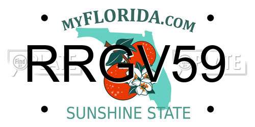 RRGV59 Florida License Plate