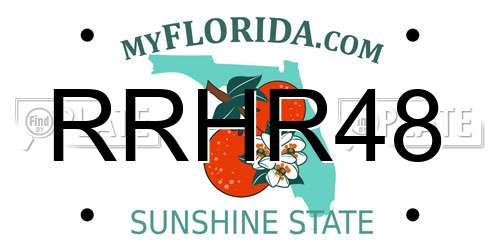 RRHR48 Florida License Plate