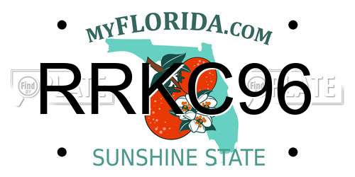 RRKC96 Florida License Plate