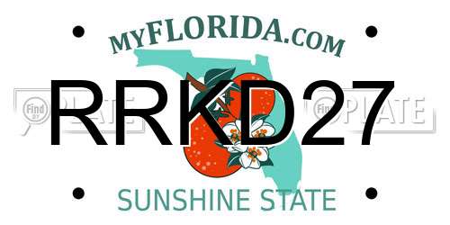 RRKD27 Florida License Plate