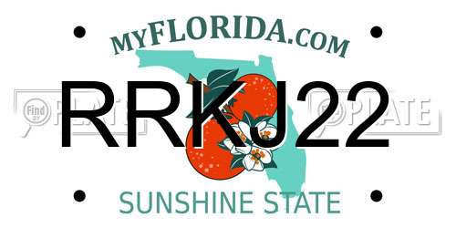 RRKJ22 Florida License Plate