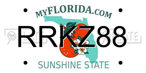 RRKZ88 Florida License Plate