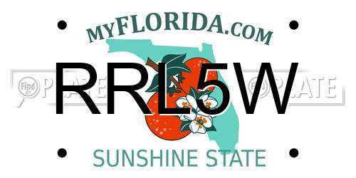 RRL5W Florida License Plate